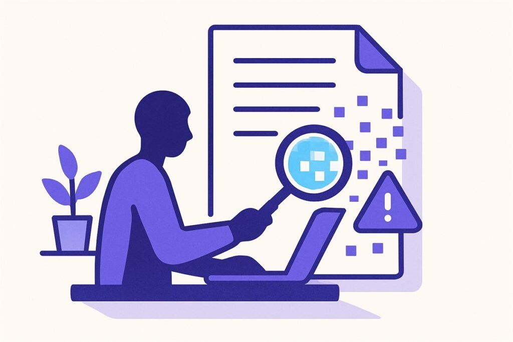 Ilustración de un documento con datos donde algunos números se desdibujan